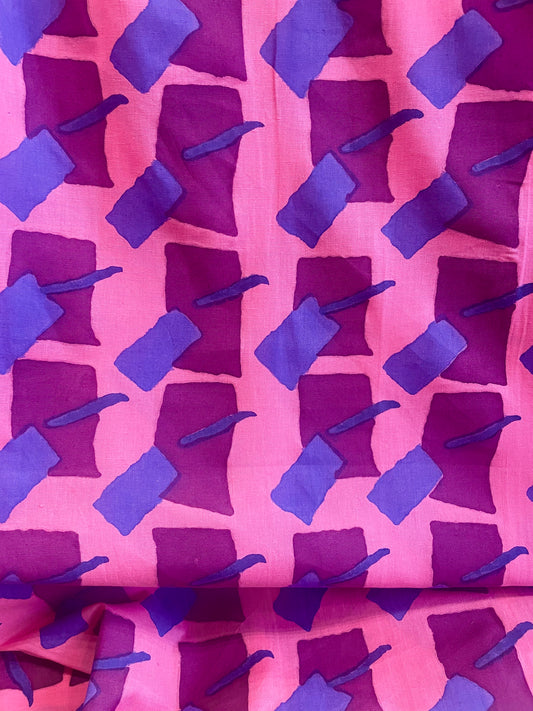 Dressmaking Fabric: Pink Squares