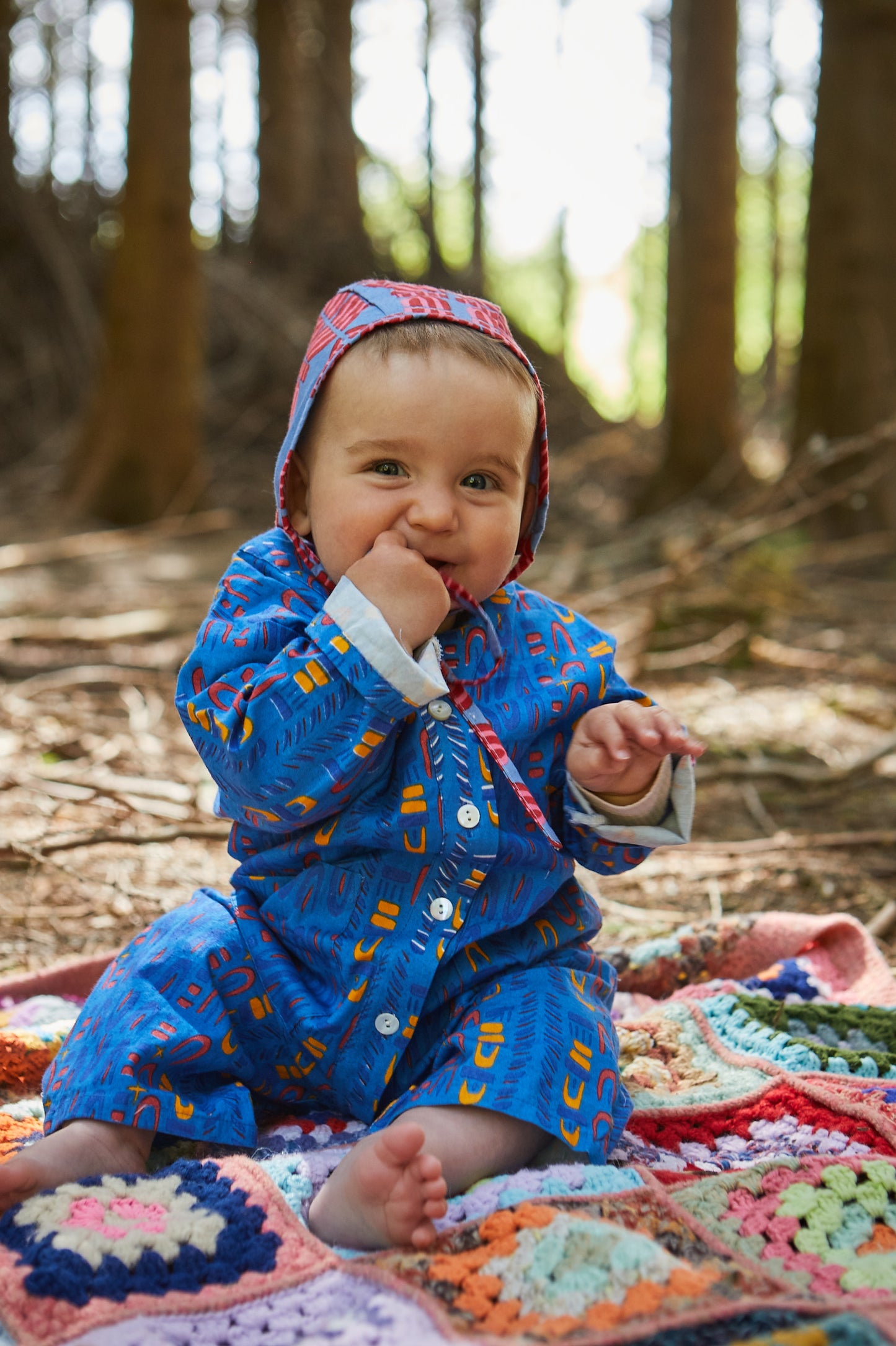 Kid's Playsuit in 'Blue Skydive'