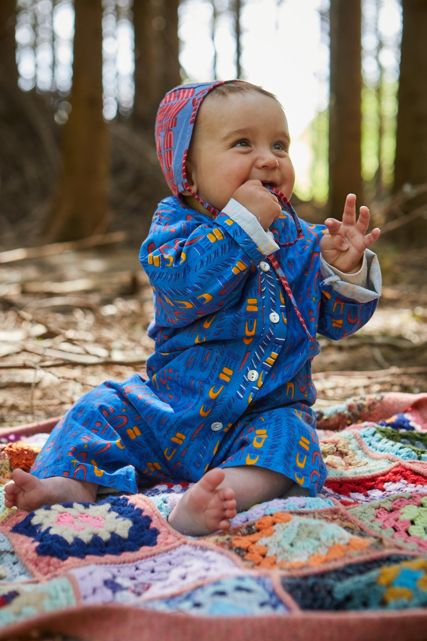 Kid's Playsuit in 'Blue Skydive'