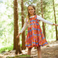 Kid's Cotton Butterfly Dress in 'Battenburg'