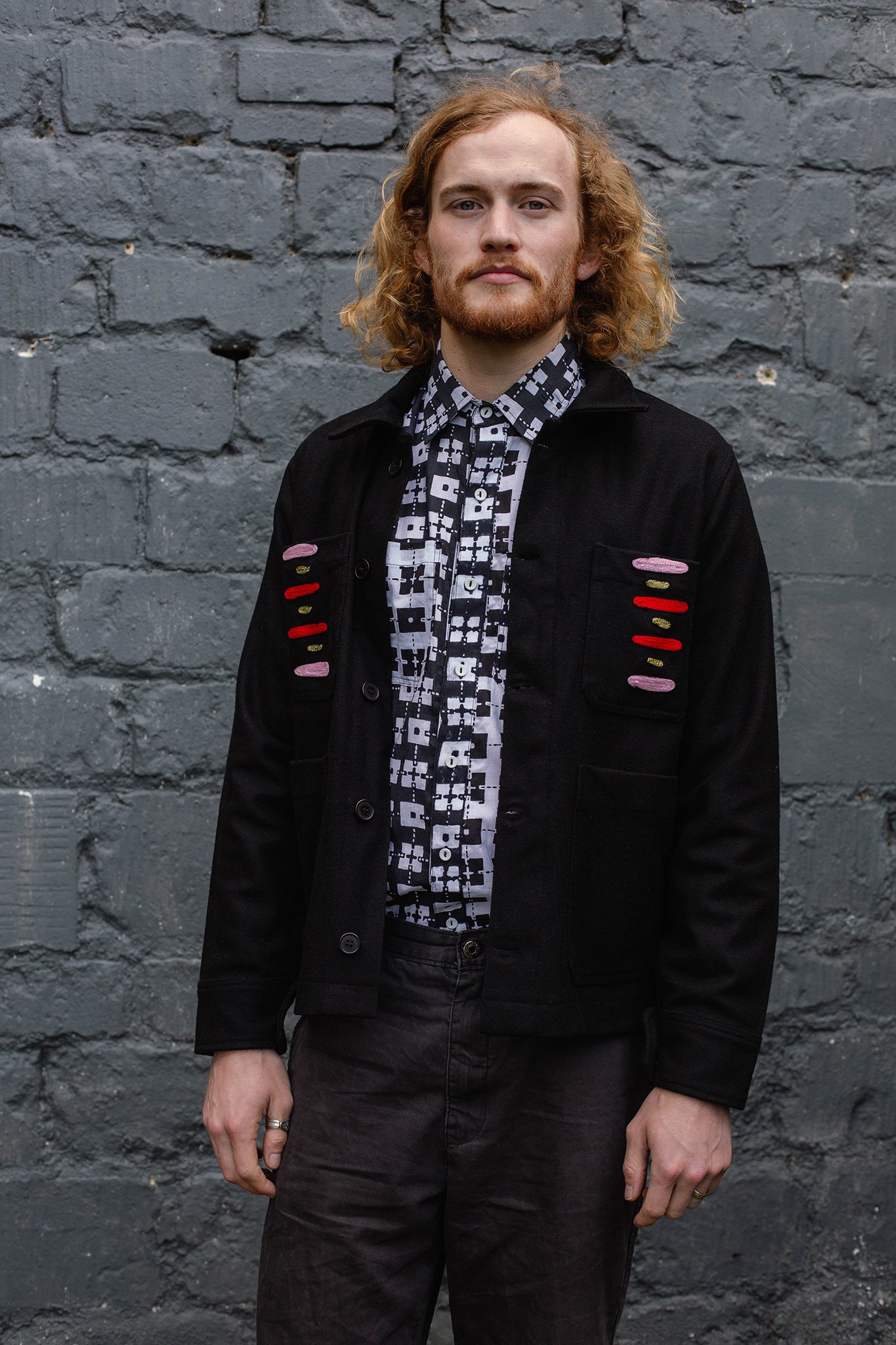 Unisex Embroidered Jacket in Flying Hiccup Black Humphries and Begg