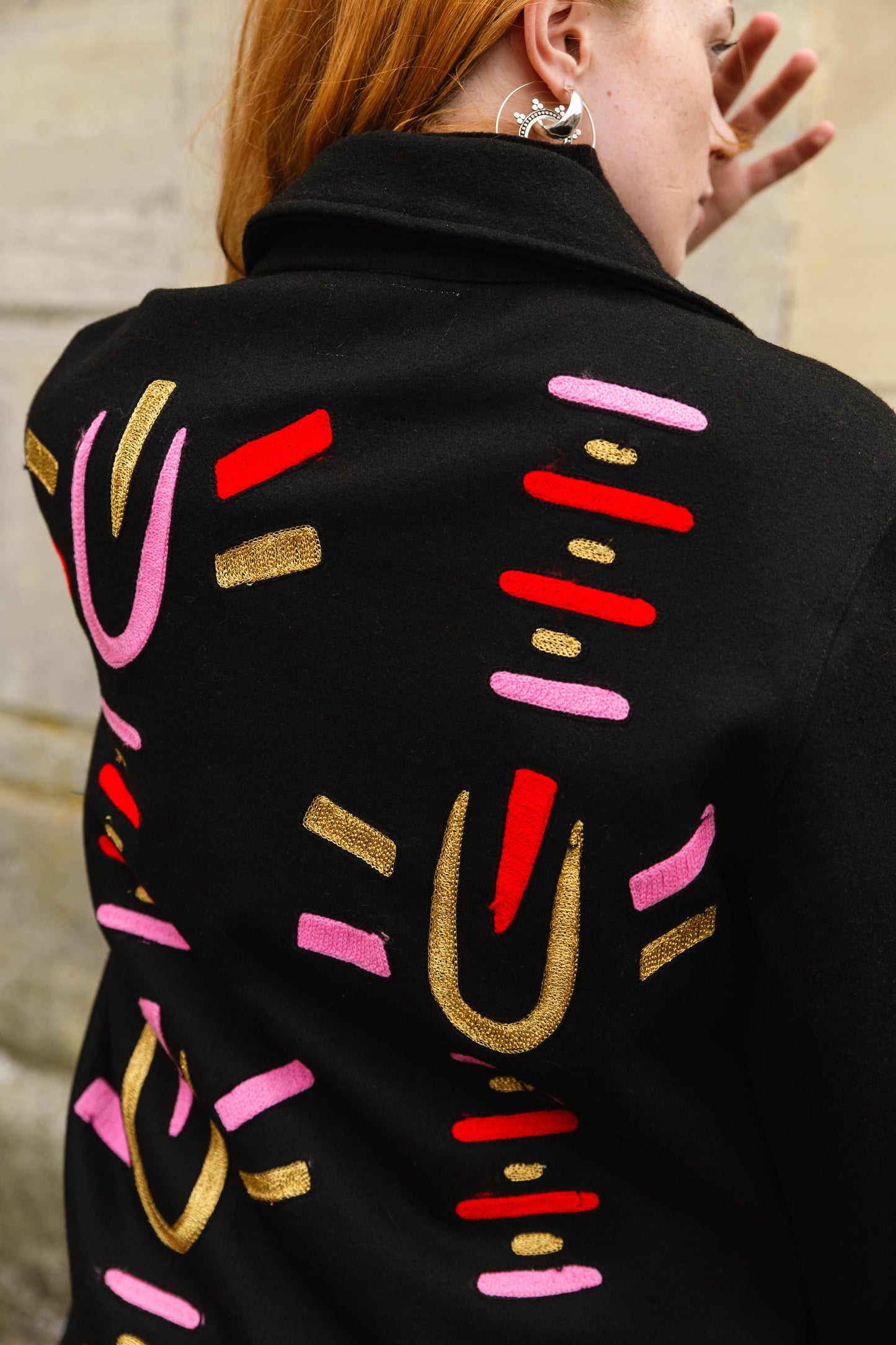 Unisex Embroidered Jacket in 'Flying Hiccup' Black