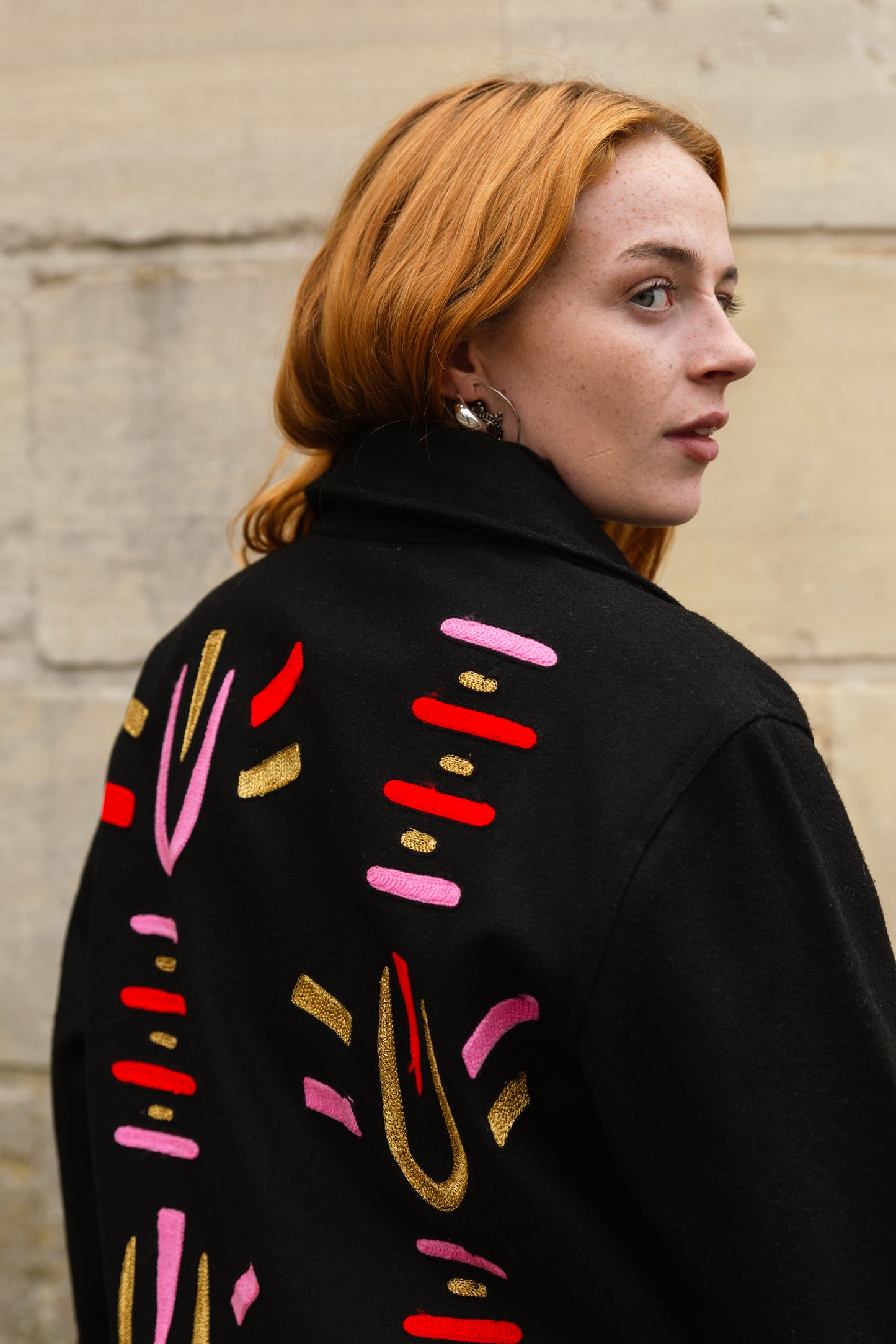 Unisex Embroidered Jacket in 'Flying Hiccup' Black