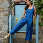 Cami Jumpsuit in 'Blue Honeycomb'