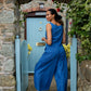 Cami Jumpsuit in 'Blue Honeycomb'