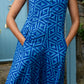 Cami Jumpsuit in 'Blue Honeycomb'