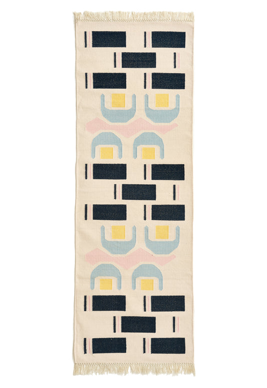 Handwoven Cotton Dhurrie Runner in 'Humpty Dumpty'