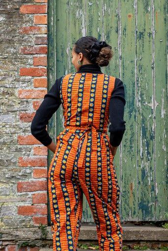 Andy Dungarees in 'Oranges on Blue'