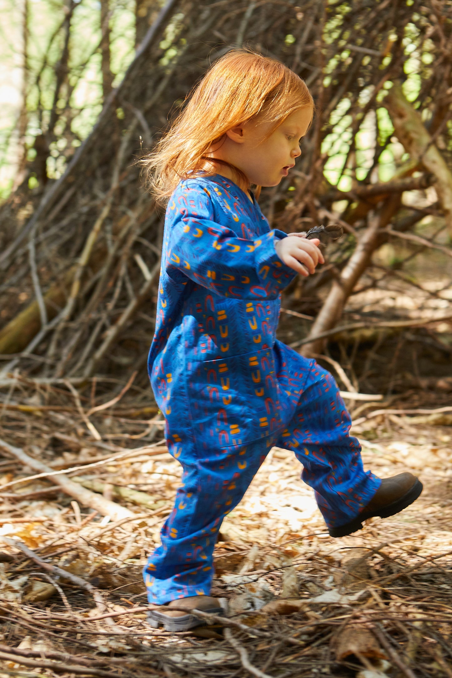 Kid's Playsuit in 'Blue Skydive'