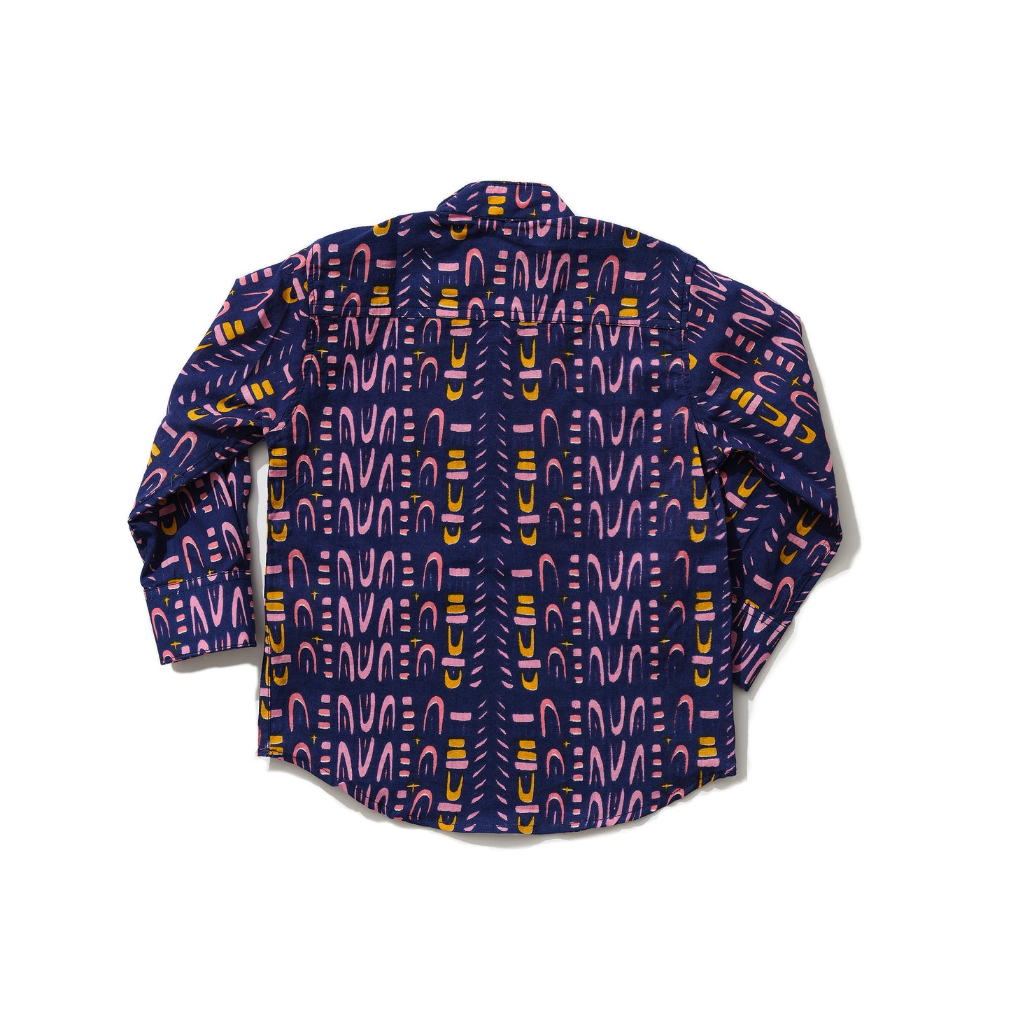 Kid's Indian Collar Shirt in 'Navy Skydive'