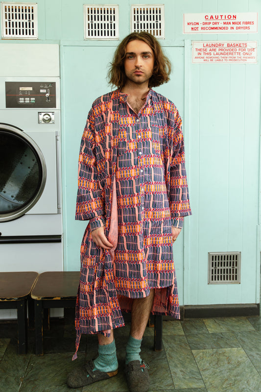 Cotton Robe in 'Stick of Rock'