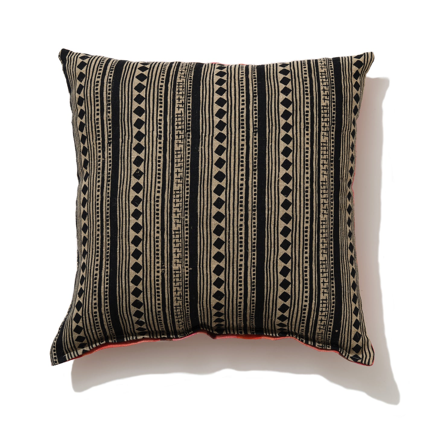 'Black Cabaret Stripe' & 'Patchwork Picnic' Linen Cushion