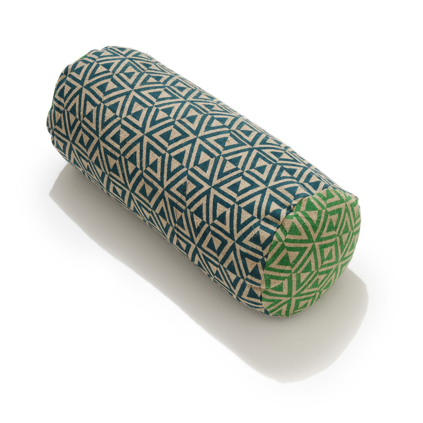 'Teal Honeycomb' & 'Emerald Honeycomb' Linen Short Bolster 46cm x 20cm