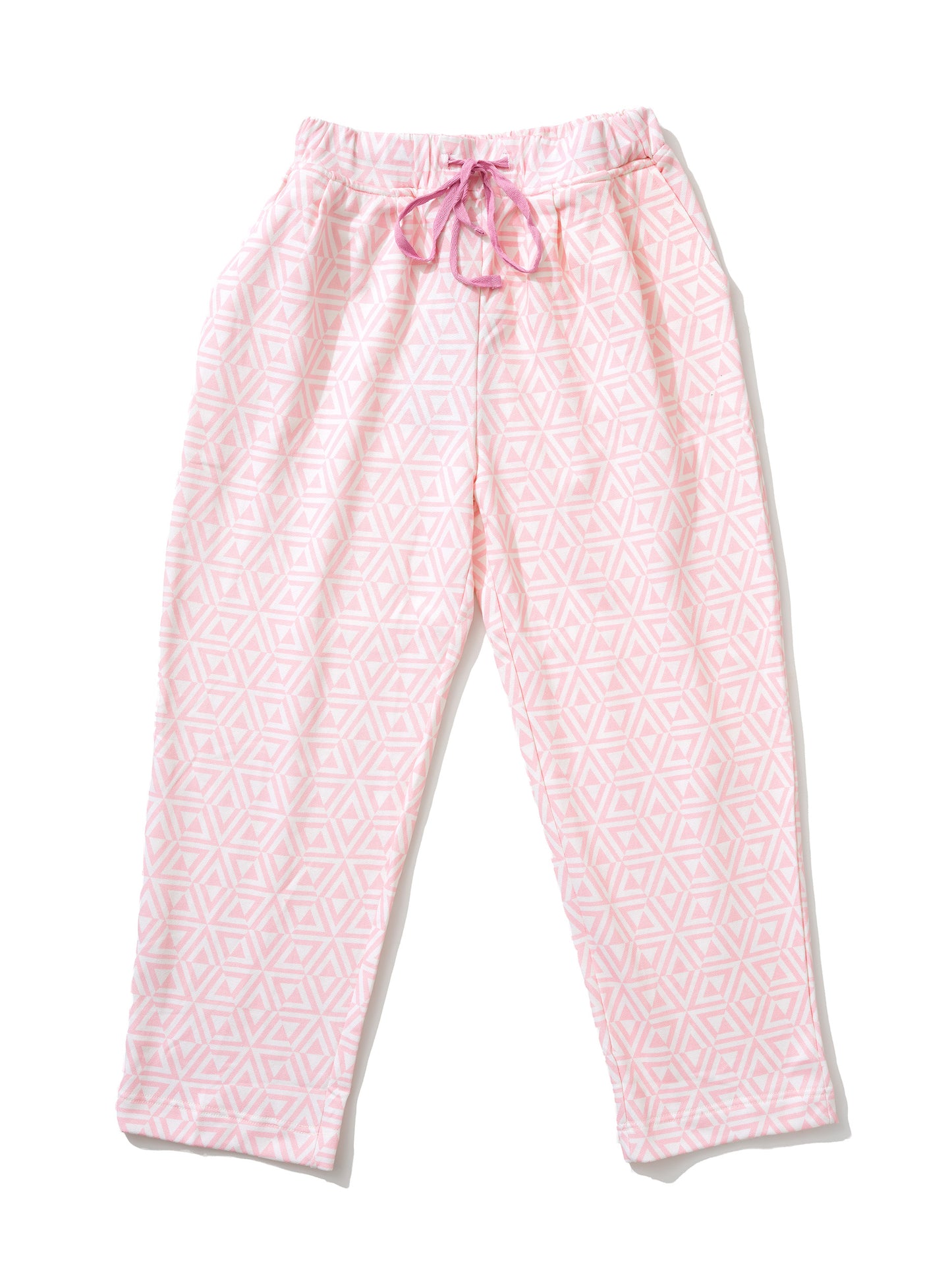 Jersey Cotton Unisex Jogging bottoms in 'Pink Honeycomb'