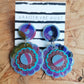 Dakota Rae Dust Earrings: Swirly Pants Flower & Pink Glitter