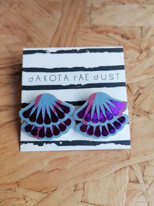 Dakota Rae Dust Earrings: Iridescent Purple Shell