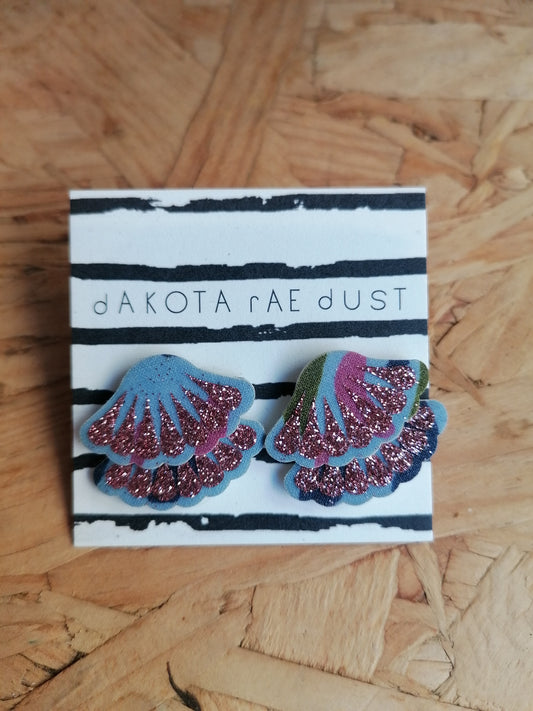 Dakota Rae Dust Earrings: Swirly Pants Glitter Shell