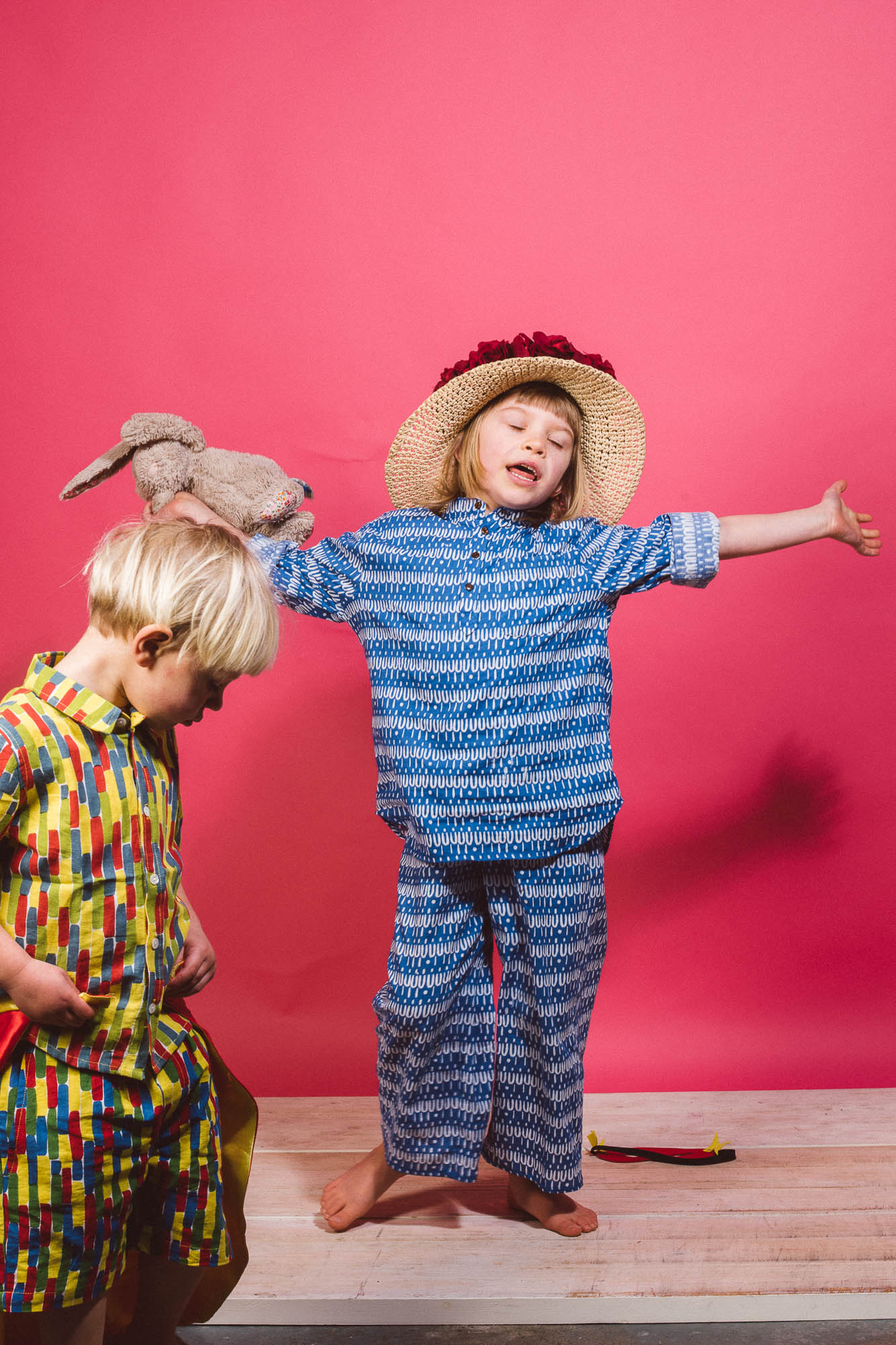 Kid s Jumpsuit in Scallop on Blue Humphries and Begg