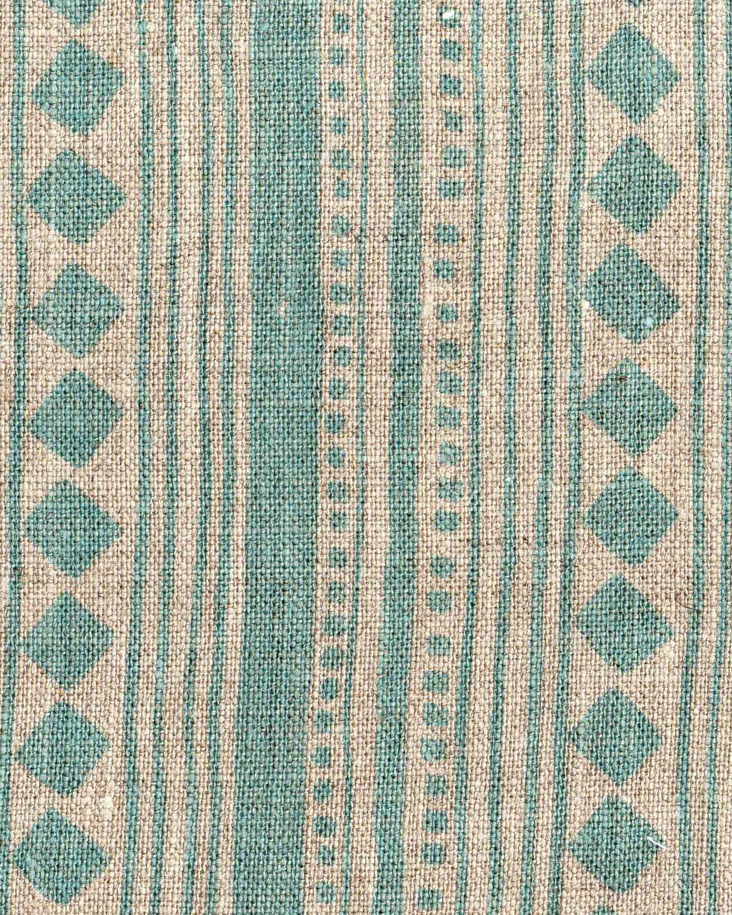 Fabric - Linen - Cabaret Stripe in Aquamarine £32 p/m-Humphries and Begg