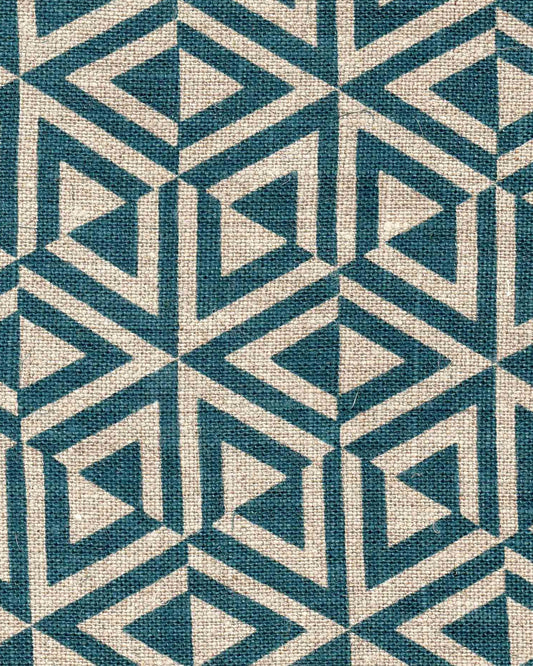 Fabric - Linen - Honeycomb in Teal £32 p/m-Humphries and Begg
