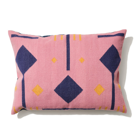 Pink Diamond woven wool cushion