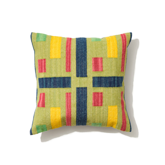 'Green Grass' Cushion in Woven Wool